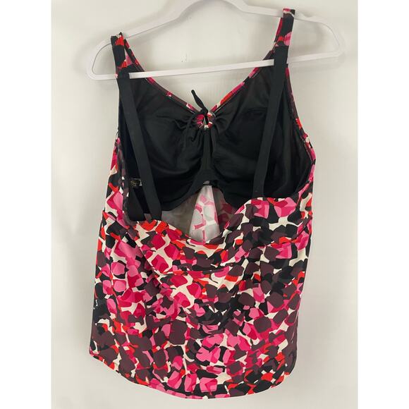 24W Plus Size Beach Native Tankini Top Swimsuit Pink Purple Geometric Swim Wear - Picture 8 of 11